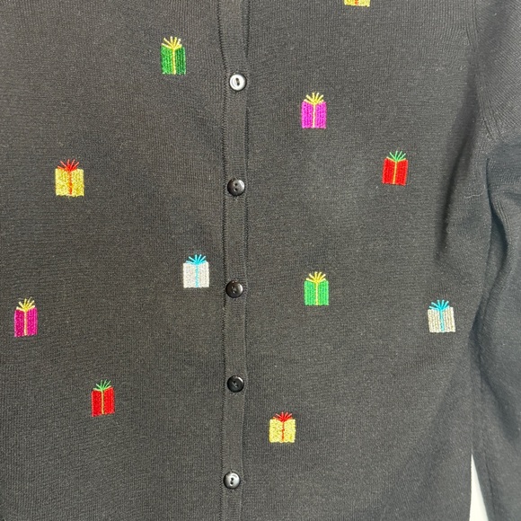 Studio Joy Knit Cardigan Sweater Vintage Christmas Grannycore Holiday Gift L - Picture 2 of 9